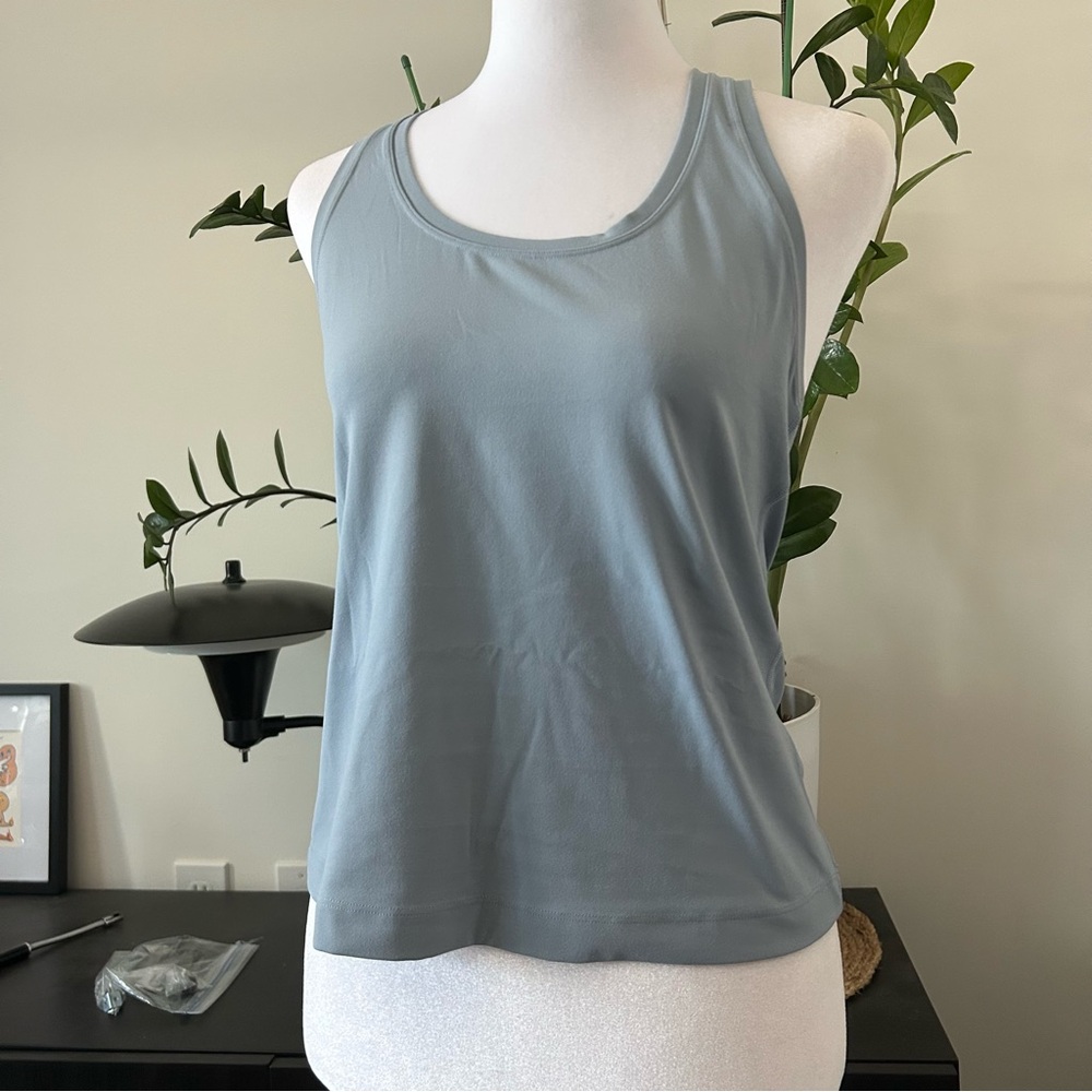 Chambray--Cool Racerback Short Tank Top - Picture 3 of 7